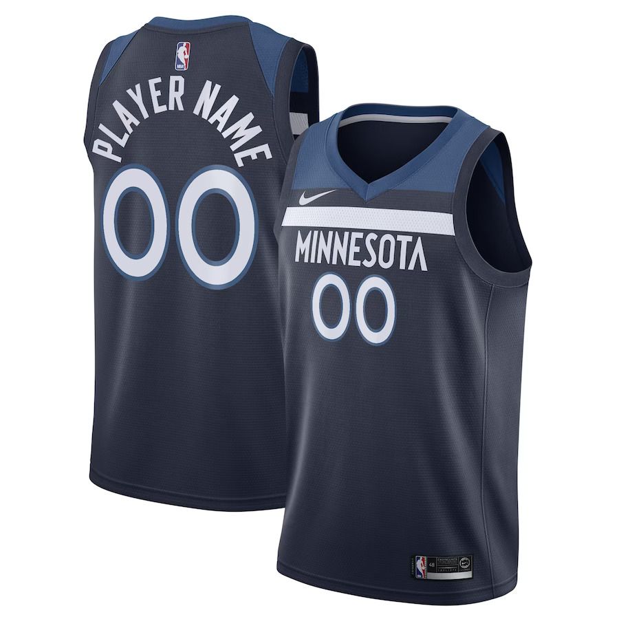 Men Minnesota Timberwolves Nike Navy Swingman Custom NBA Jersey
